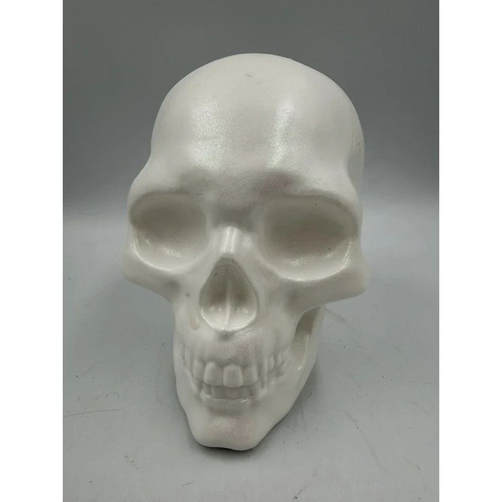 WHITE Iridescent SKULL Head 6x5